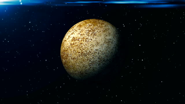 Animierte-Planeten-Merkur.-Abstrakten-Raum-Hintergrund