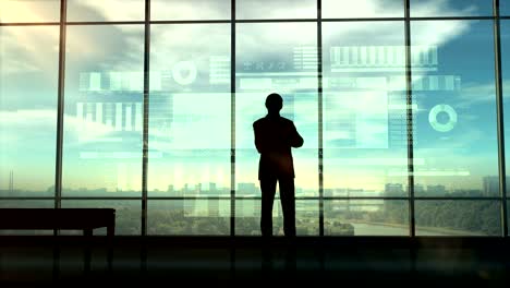 Silhouette-of-a-trader-in-the-office-before-infographics