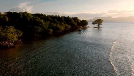 4K-Drone-Footage-of-Sunset-in-West-Bali-National-Park-Menjangan