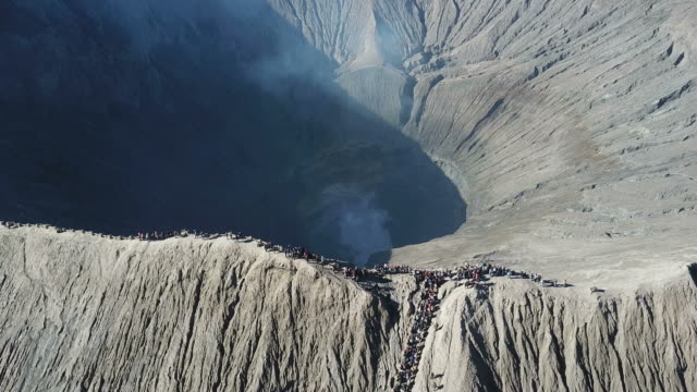 Mountain-Bromo-crater,-East-Java-Indonesia,-Taken-from-drone