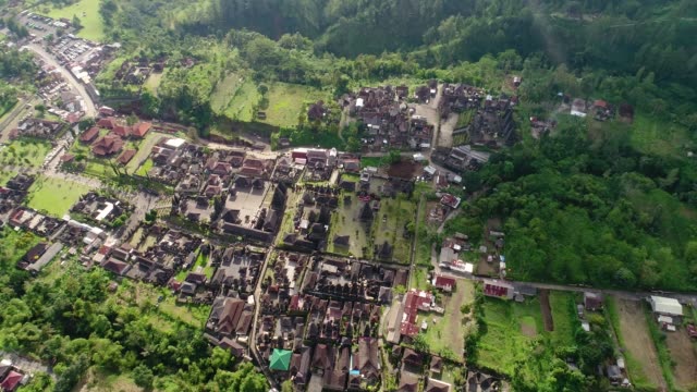 Aerial-view-by-drone-4k-camera-of-Besakih-Temple,-largest-hindu-Temple-on-Bali-island-in-Indonesia