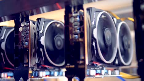Videocards-for-mining-cryptocurrency-during-working-process