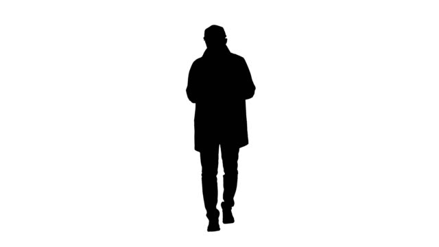 Silhouette-Thoughtful-look.-Man-walking-and-talking-to-himself