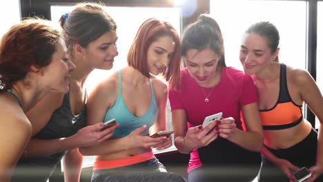 group-of-women-communicate-and-make-selfies