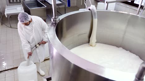 Filling-tank-with-fresh-ricotta-cheese--Diary-cheese-factory