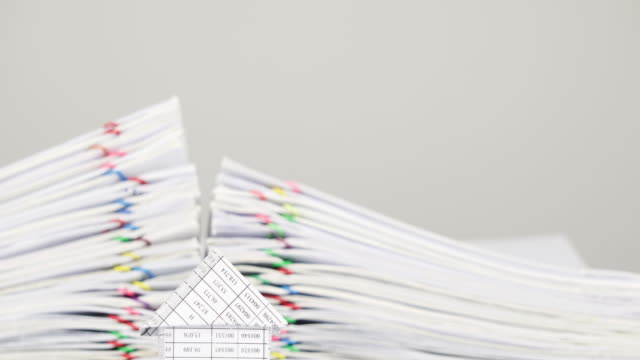 House-have-blur-pile-overload-document-of-receipt-time-lapse