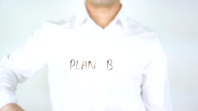 Plan-B,-Mann-schreiben-auf-Glas