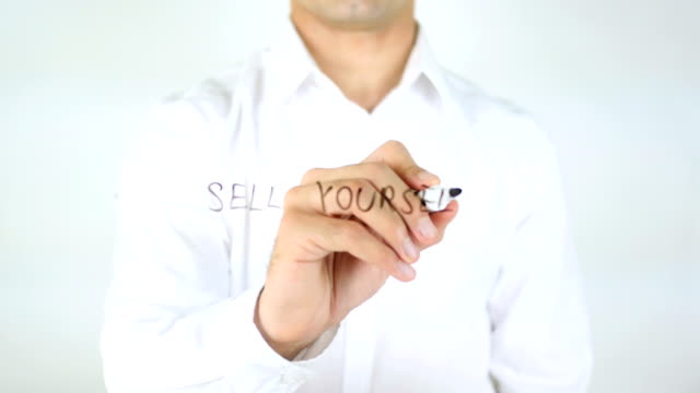 Sell-Yourself,-Man-Writing-on-Glass