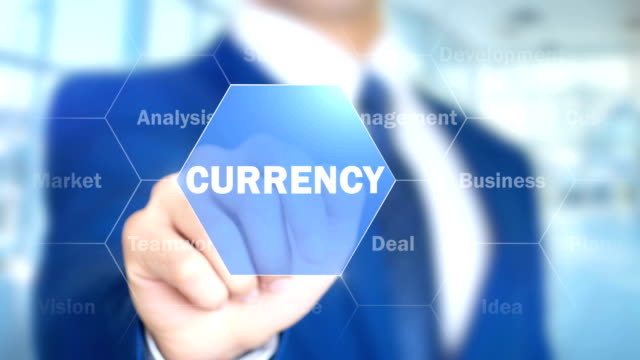 Currency,-Businessman-Using-Augmented-Holographic-Interface