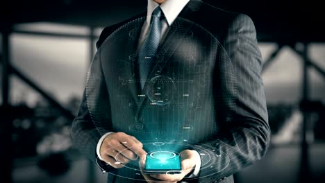 Businessman-with-Online-Marketing-hologram-concept