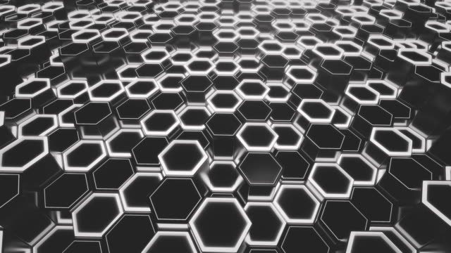 Hexagonalen-Raster.-Abstrakte-Technik-Animation.