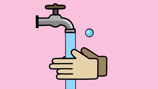 video-animation-illustration-of-washing-hands-with-water-to-clean