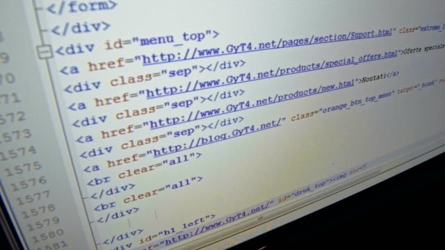 IT Programmer write code program on the , Stock Video