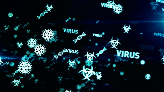 Virus-global-pandemic-symbols-tunnel-loopable-and-seamless-background