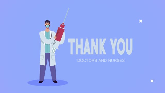 Dankeschön-Ärzte-und-Krankenschwestern-Schriftzug-mit-Arzt-Lifting-Impfstoff