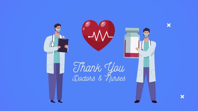gracias-médicos-y-enfermeras-letras-con-vial-y-cardio-cardíaco