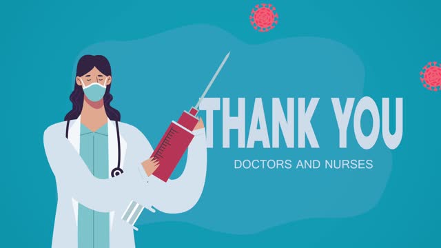 thank-you-doctors-and-nurses-lettering-with-female-doctor-lifting-covid19-vaccine