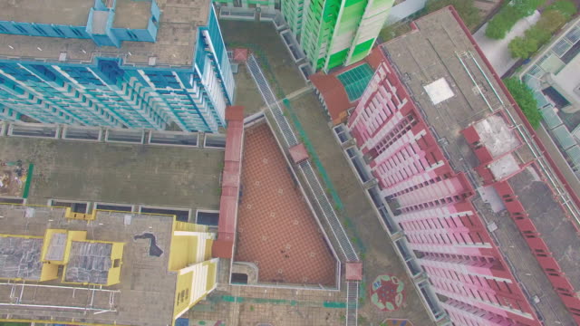 Multicolor-Rochor-centro-edificio-una-vista-aérea-construida-en-1977,-Singapur