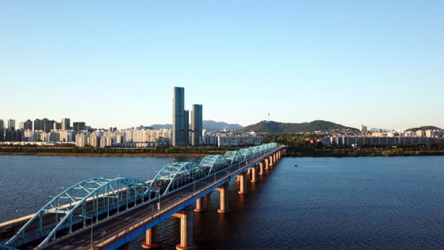 Luftaufnahme-von-Seoul-City-Skyline,-Südkorea