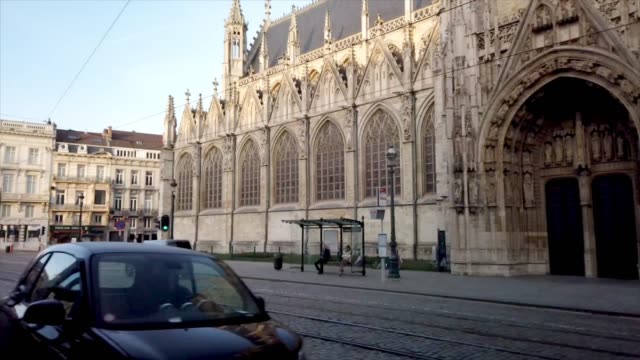 Timelapse-auf-den-Straßen-der-Stadt-Brüssel