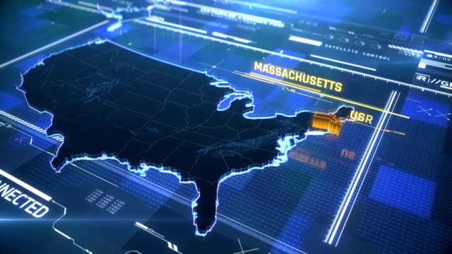 Massachusetts-US-Staatsgrenze-3D-moderne-Karte-mit-einem-Namen,-Region-Umriss