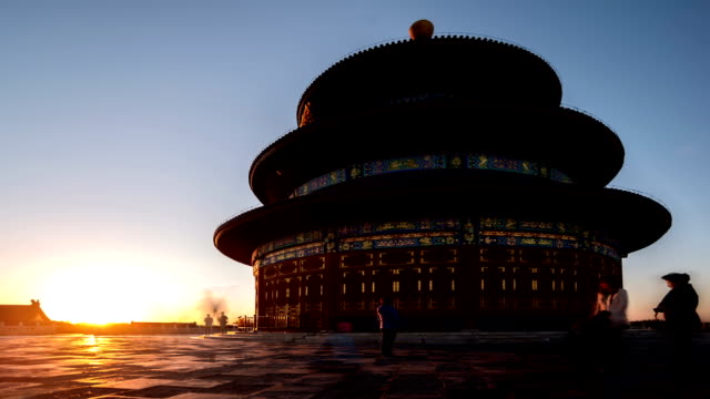 Beijing,-China-Nov-1,2014:-Primer-plano-de-la-mirada-Qinian-Hall-en-la-puesta-de-sol-en-el-Templo-del-Cielo-en-Beijing,-China,