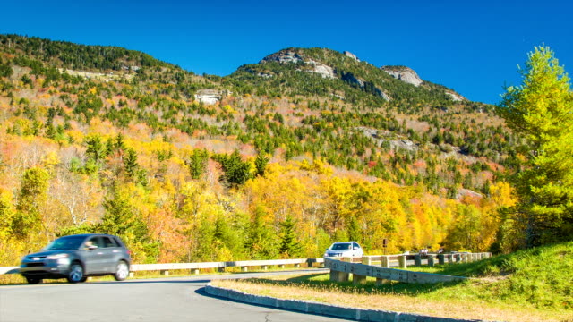 Recreational-Vehicles-Driving-Past-Grandfather-Mountain-on-Blue-Ridge-Parkway