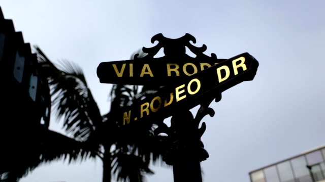 Rodeo Drive Sign In Beverly Hills, Stock Video