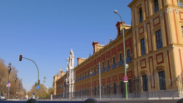 Sevilla-sun-light-touristischen-Verkehr-4-k-Spanien