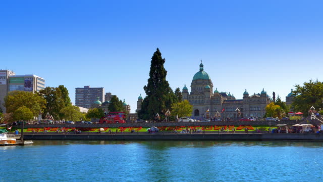 Hafen-von-Victoria-Kanada,-BC-Columbia,-Parlament-Wahrzeichen,-Stadt-Gesetzgeber,