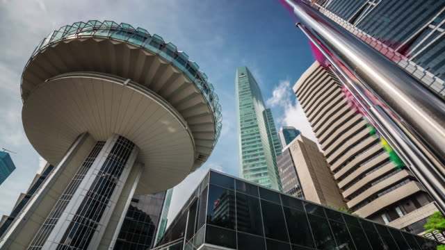 Blick-auf-Singapur-berühmten-Downtown-core-4-k-Zeitraffer