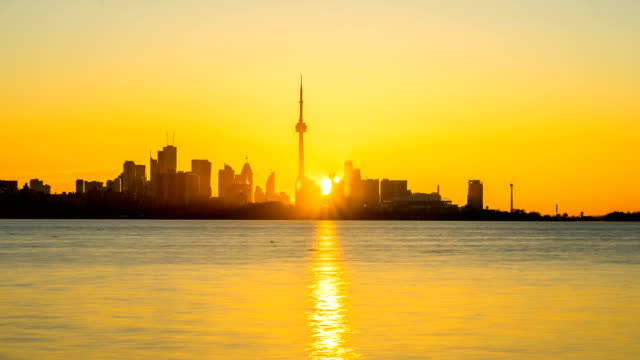 Stadt-Toronto-Sunrise-Time-Lapse-Clear-Tag-4K-1080P