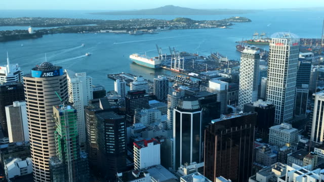 Time-lapse-of-aerial-view-of-Auckland-city-central-business-district