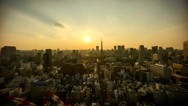 day-to-night-sunset-scene-at-Tokyo-city