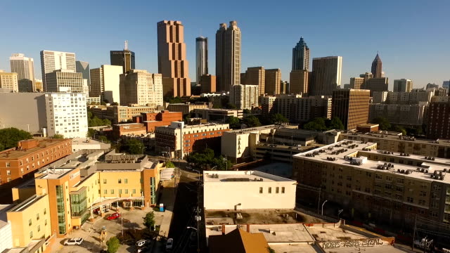 Tagsüber-blauen-Himmel-Downtown-Atlanta-Ostküste-Architektur
