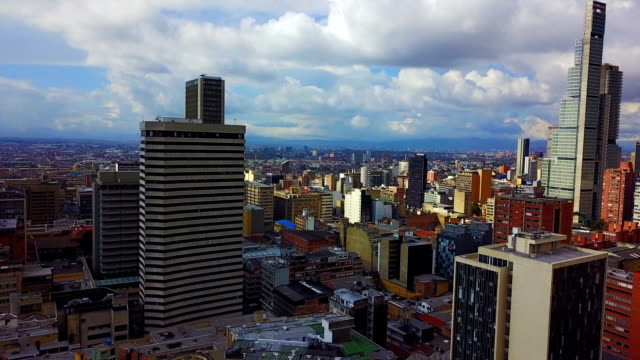 Aerial/Drone-view-of-downtown-Bogotá,-Colombia-5
