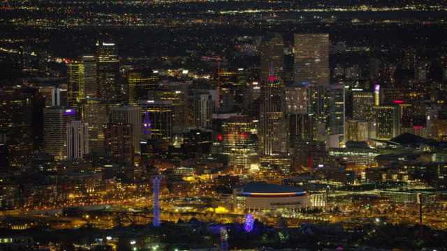 Aerial-view-of-Denver-at-night