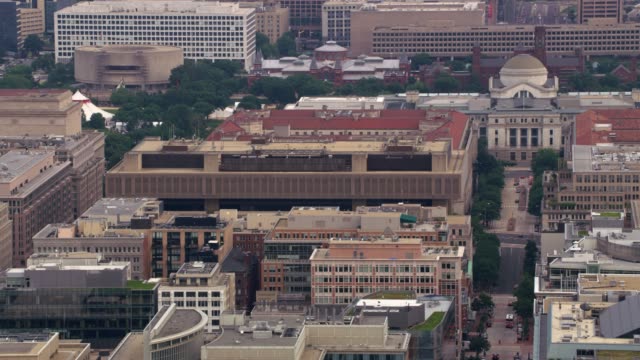 Aerial-view-of-city-buildings-including-the-Federal-Bureau-of-Investigation-Headquarters.