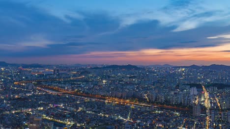 Lapso-de-tiempo-de-la-ciudad-horizonte-Seúl