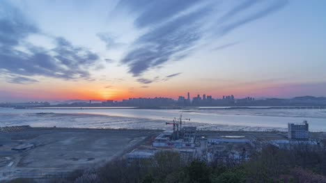 Timelapse-of-Sunset-at-Incheon-City,Seoul,South-Korea
