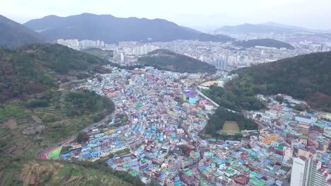 Luftbild-Gamcheon-Culture-Village-in-Busan-in-Südkorea