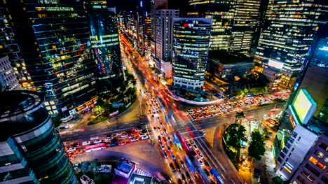 Traffic-at-Night-in-Gangnam-City,Seoul-Korea.Timelapse-4k