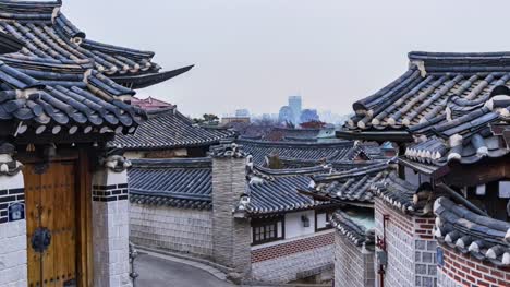 Timelapse-Bukchon-Hanok-Village-in-Stadt-Seoul,-Südkorea