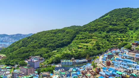 Timelase-en-el-Gamcheon-pueblo-de-cultura-en-la-ciudad-de-Busan,-Corea-del-sur.