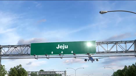 Jeju-de-aterrizaje-de-avión