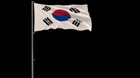 Bandera-de-Corea-del-sur,-4-tomas-de-prores-4444-k-con-transparencia-alpha