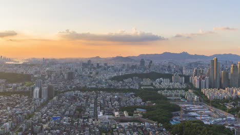 Timelapse-in-Seoul-City-Skyline,-Südkorea