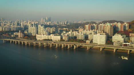 Sunrise-aerial-view-of-Seoul
