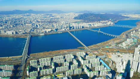 Schöne-Architektur-Gebäude-in-der-Stadt-Seoul-Südkorea