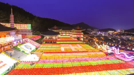 Korea-Tempel-Lantern-Festival-Zeitraffer-in-Samgwangsa